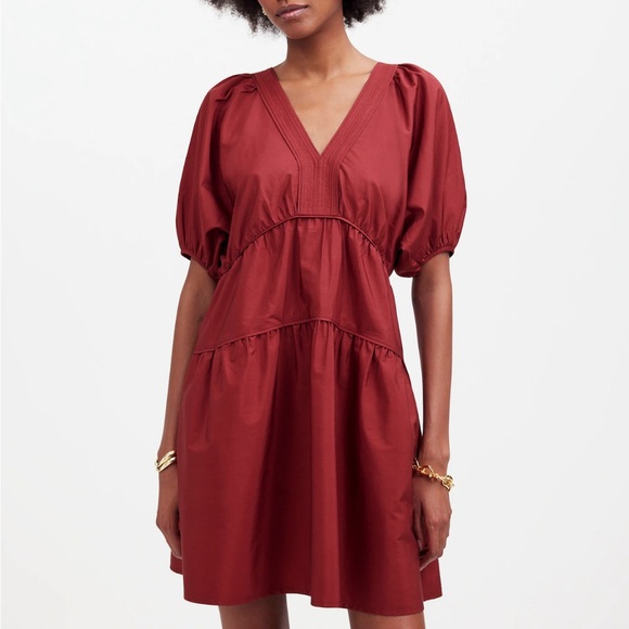 Madewell Puff-Sleeve Mini Dress in Poplin - Picture 6 of 6